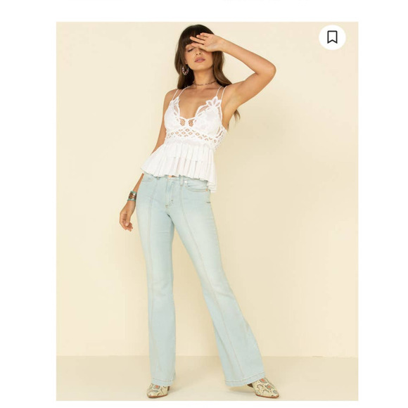 Free People Adella Cami Lace Ruffed Tank Top / S- Medium - Picture 8 of 11